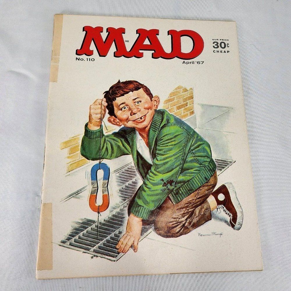 Mad Magazine Issue 110 April 1967 Magnetic Alfred Norman Mingo Cover Detached